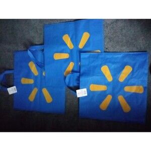 3 Large Wide Authenticate Walmart Reusable Waterproof Carry Bags